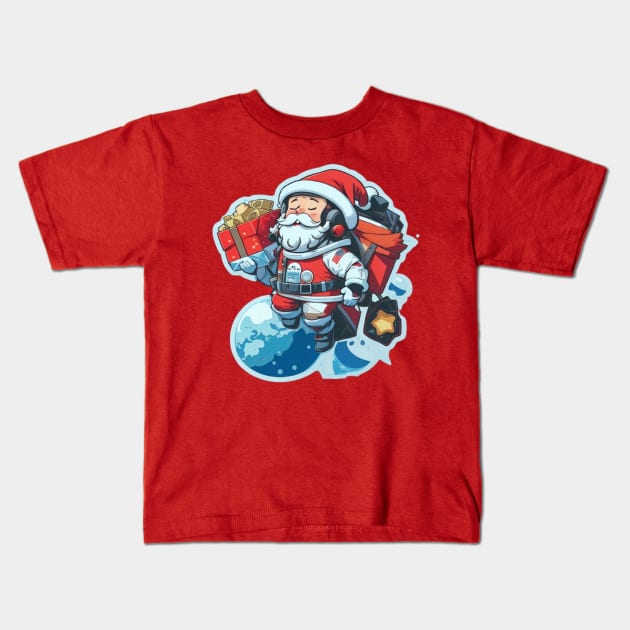 Santa Claus from space Kids T-Shirt by sukhendu.12